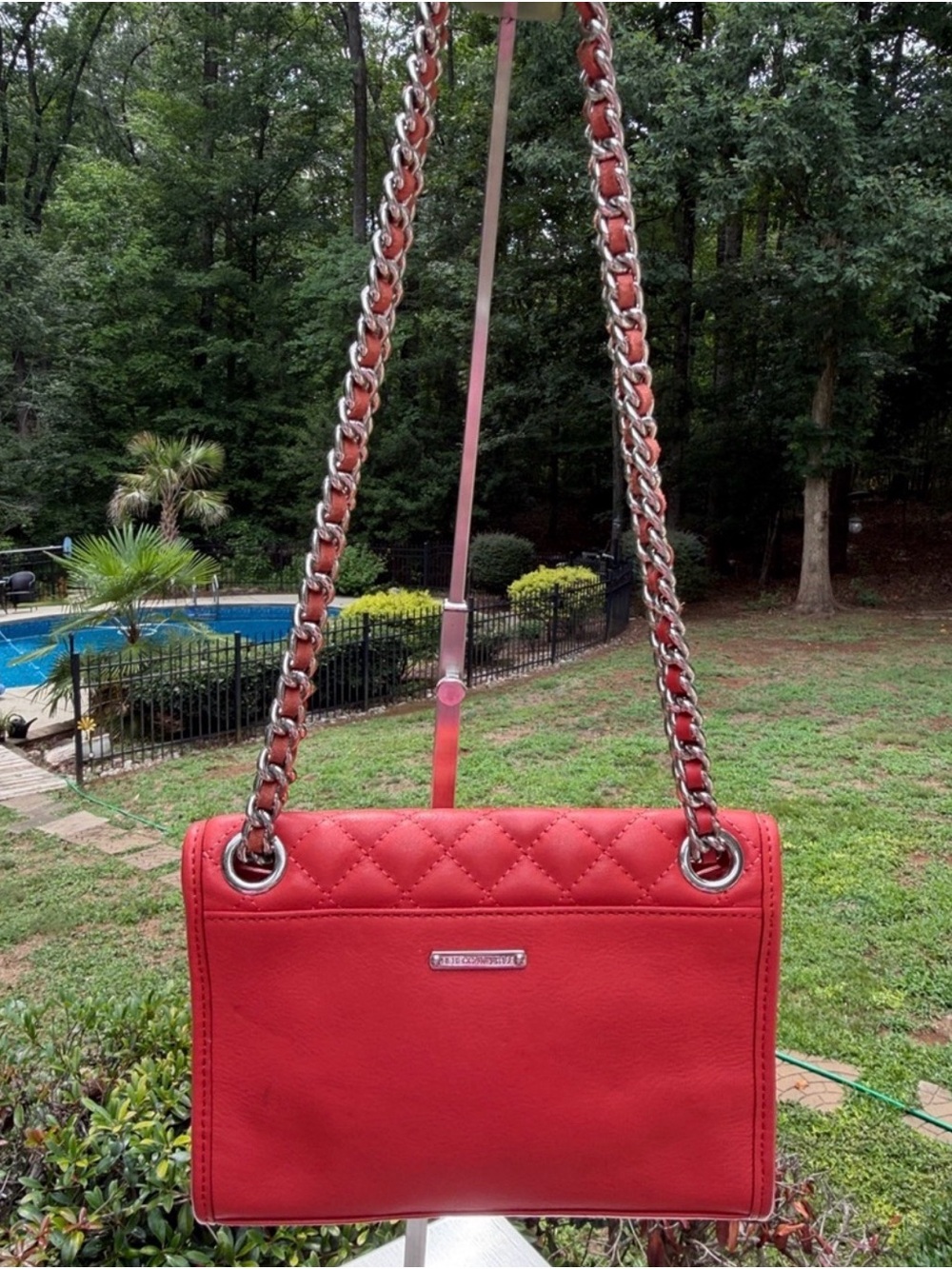 Rebecca Minkoff Quilted Coral-Red Chain Crossbody - Picture 6 of 13